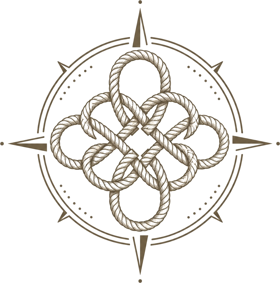 Field & Compass knot and compass emblem